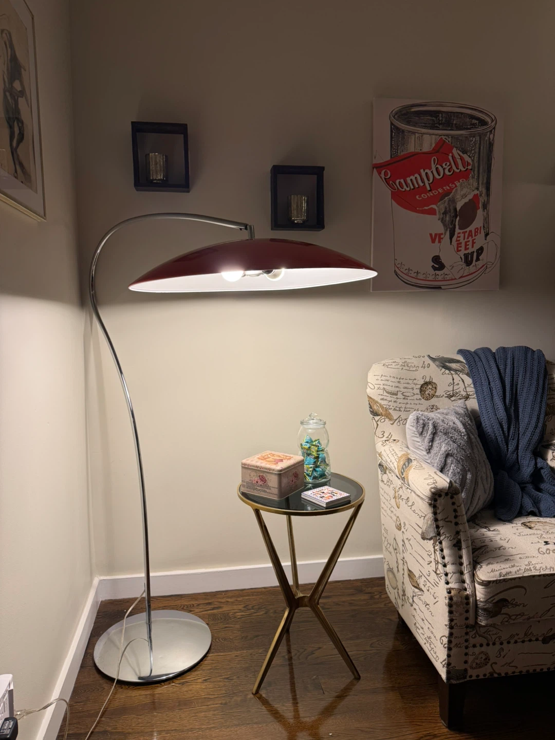 Modern Burnt Orange Arched Floor Lamp - photo 3