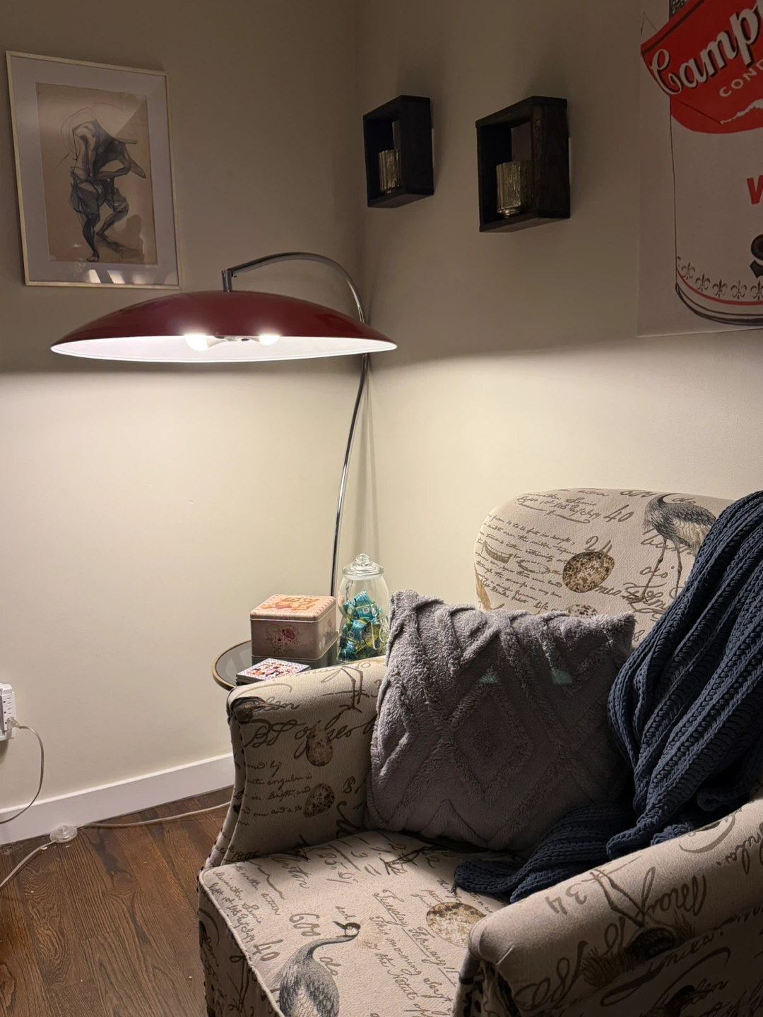 Modern Burnt Orange Arched Floor Lamp - photo 4