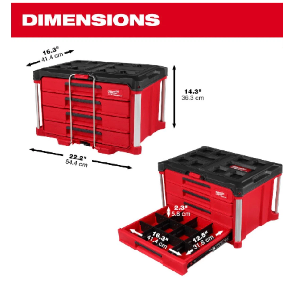 Milwaukee PACKOUT 4-Drawer Tool Box