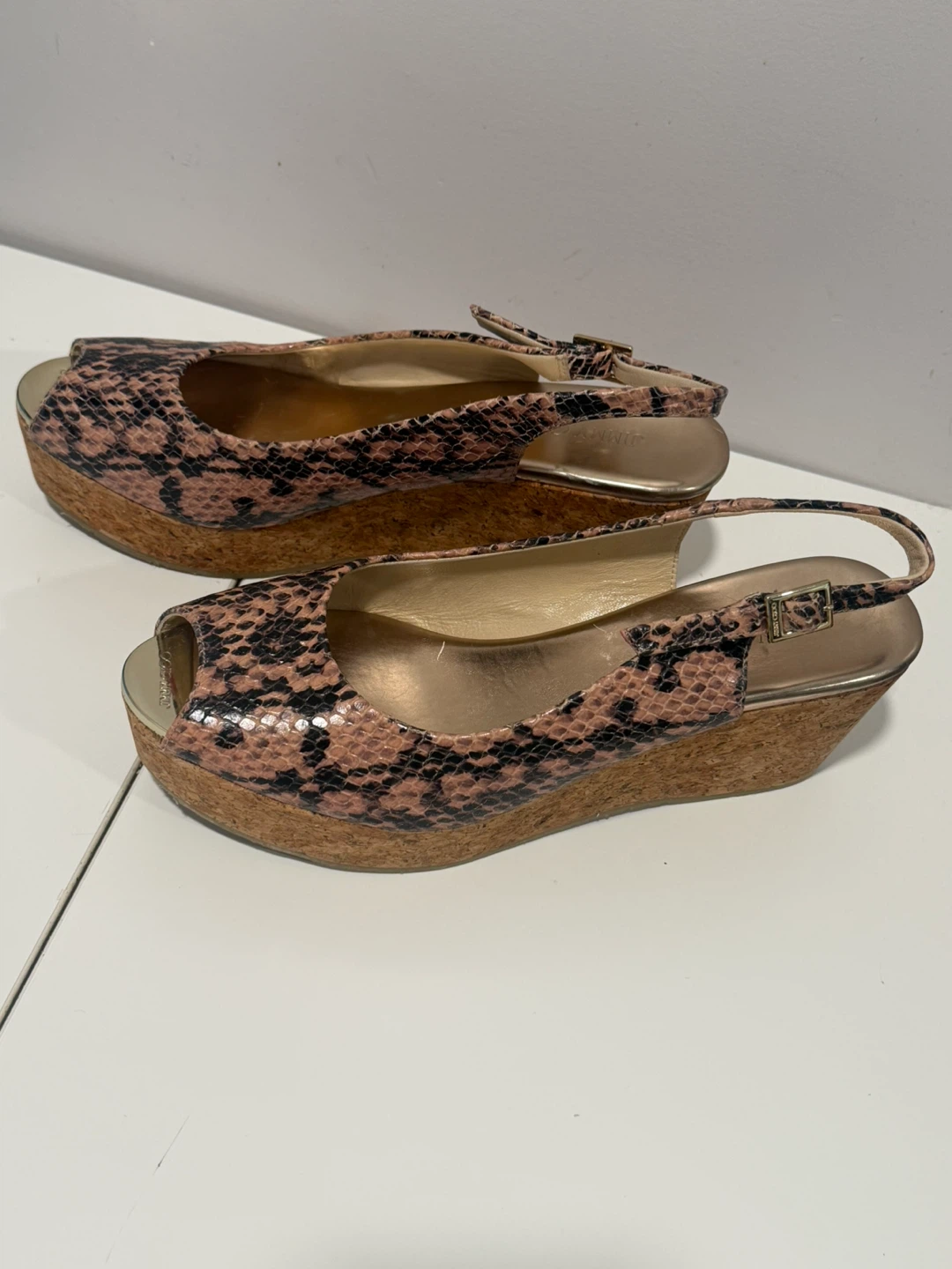 🏈 Jimmy Choo Snakeskin Print Wedge Sandals - photo 4