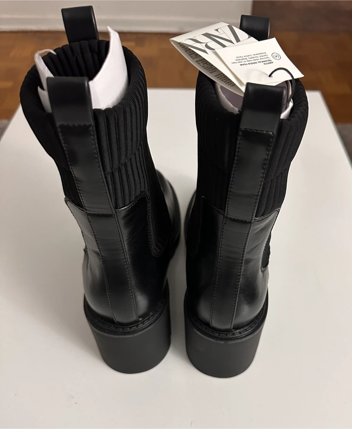 NEVER WORN Zara Black Ribbed Ankle Boots - photo 3