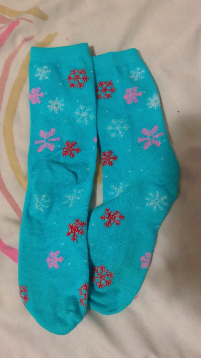 Blue Snowflake Pattern Socks 🏈