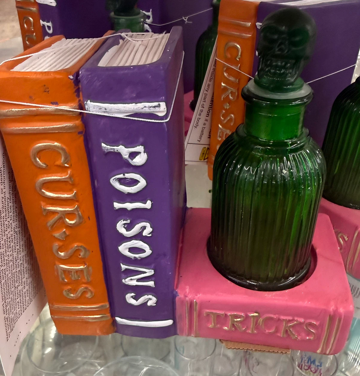 🏈 Halloween Book and Skull Bottle Decoration