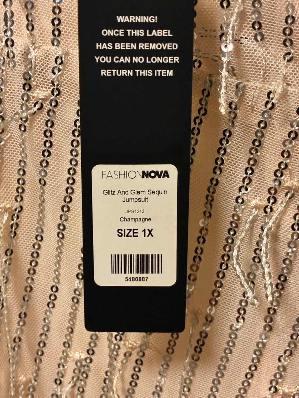 Fashion Nova Glitz and Glam Sequin Jumpsuit Size 1X - photo 2