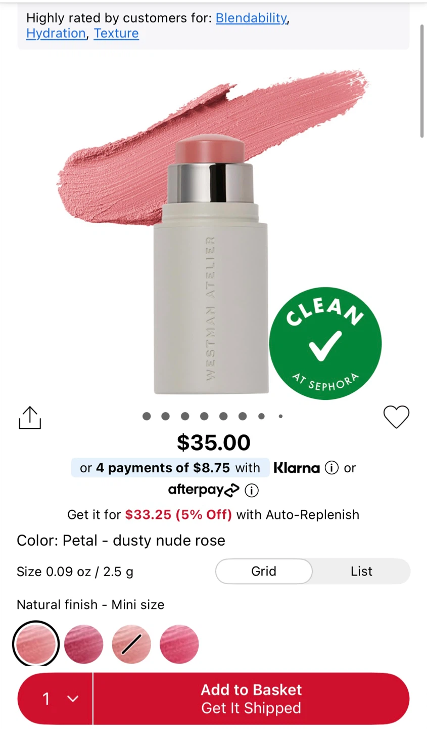 Westman Atelier Baby Cheeks Blush Stick in Petal - photo 4