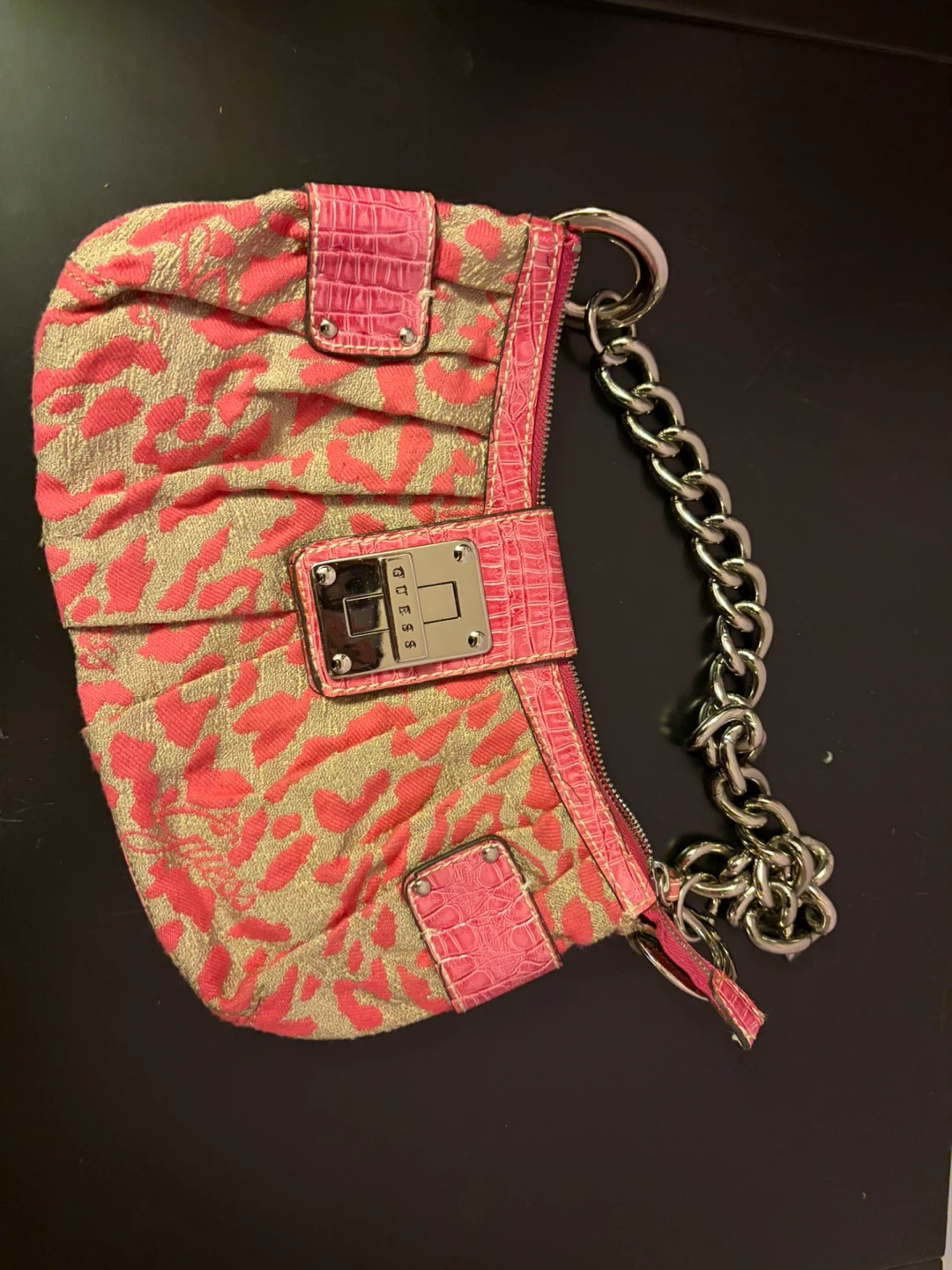 Guess Pink and Gold Patterned Handbag 🏈