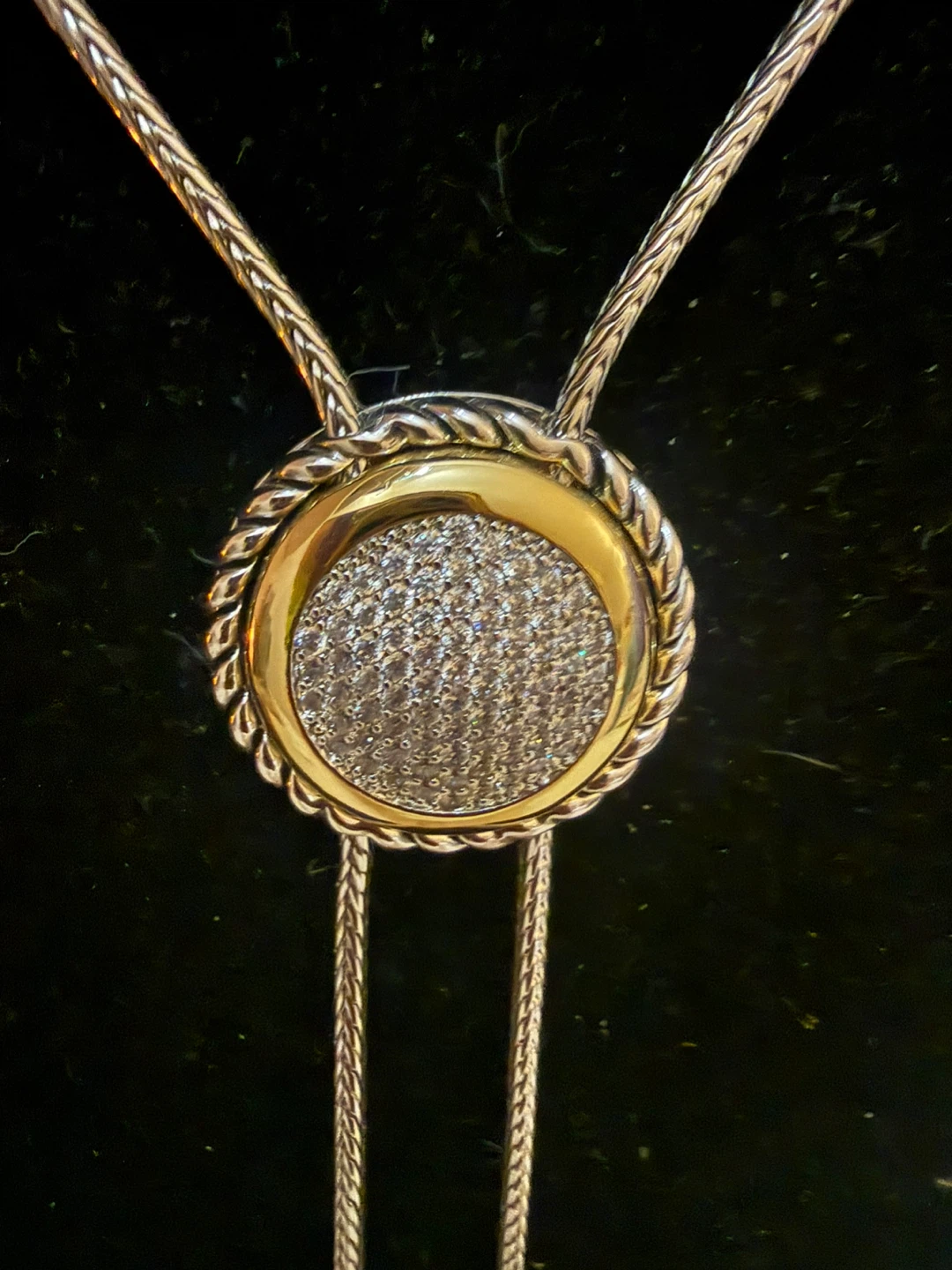 🏈 David Yurman Pavé Diamond Bolo Necklace