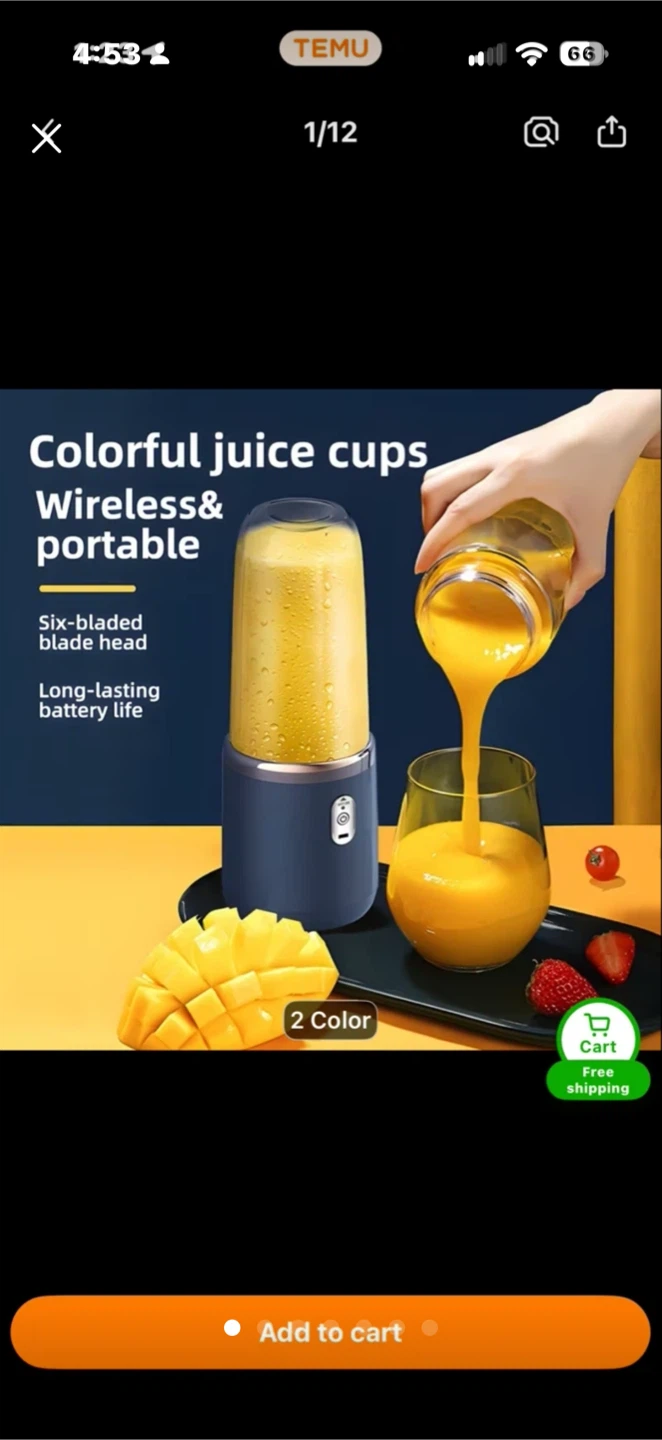Portable Wireless Juice Cup Blender