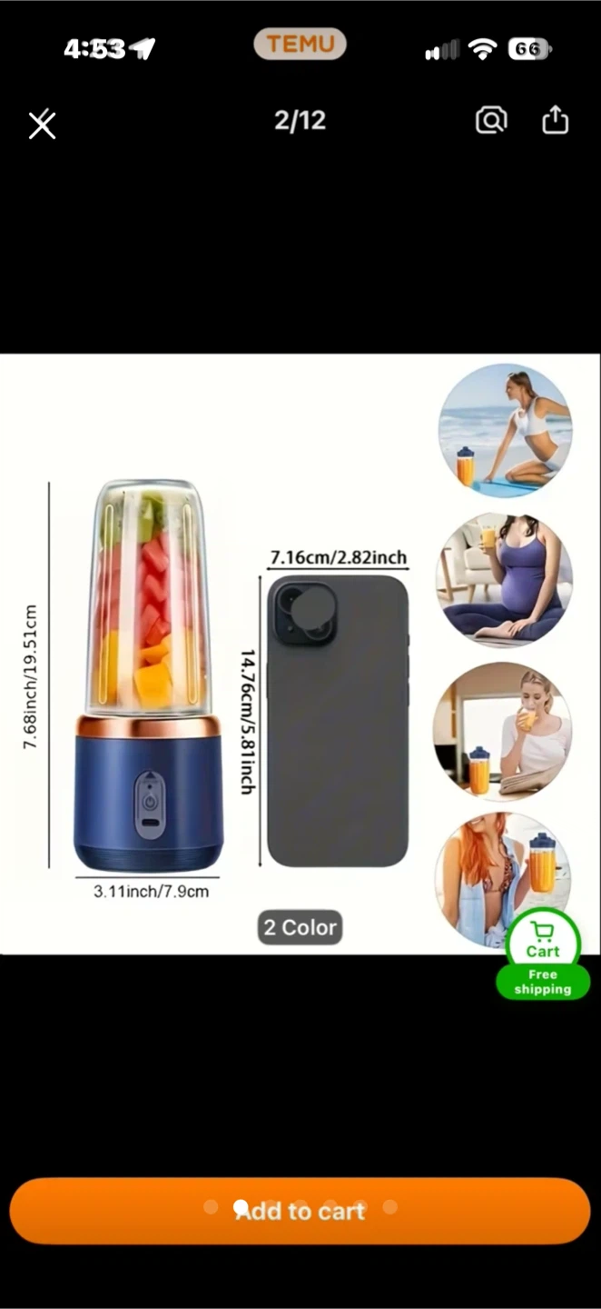Portable Wireless Juice Cup Blender - photo 2