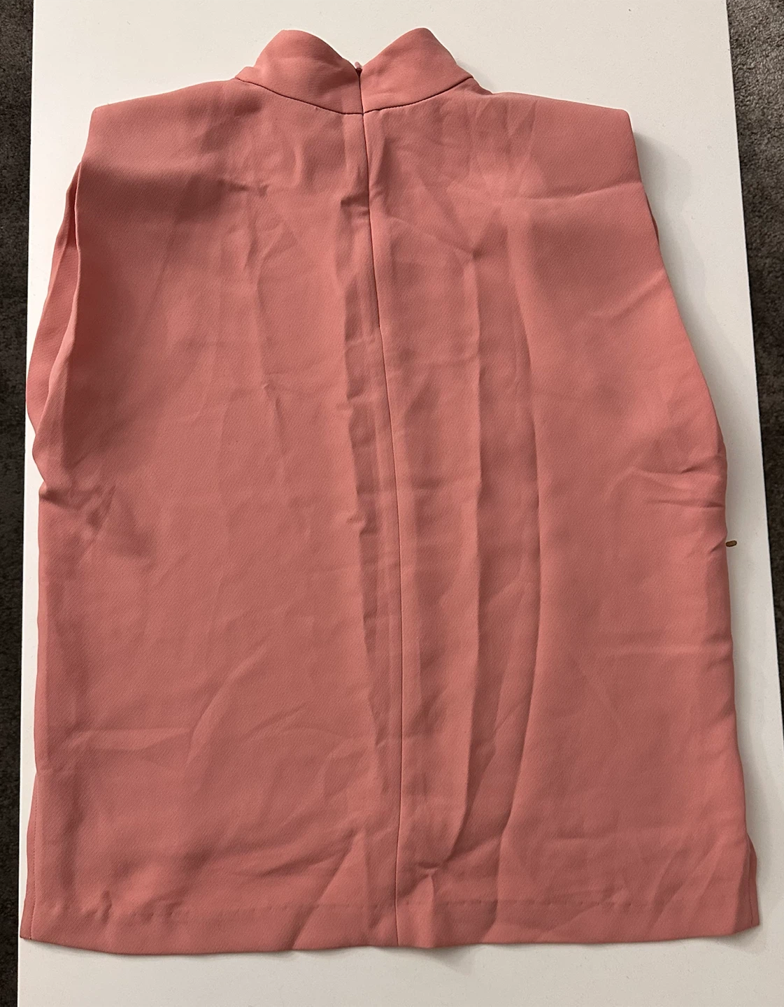 Pink Mock Neck Sleeveless Blouse