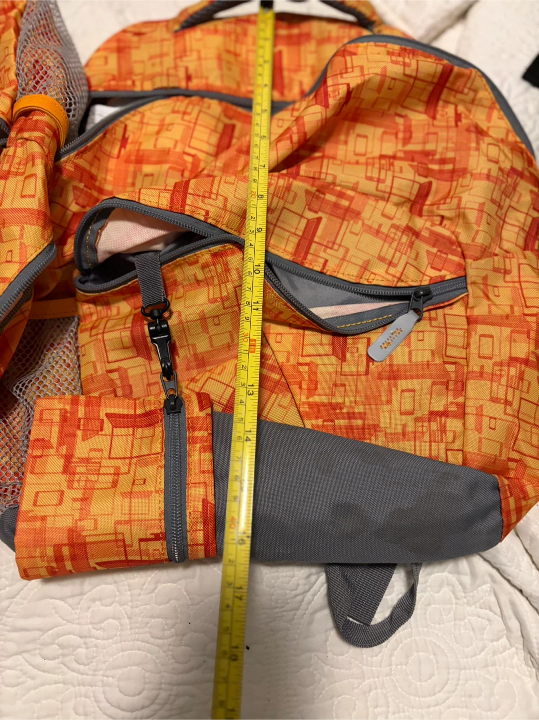 Orange and Grey Patterned Backpack - photo 3