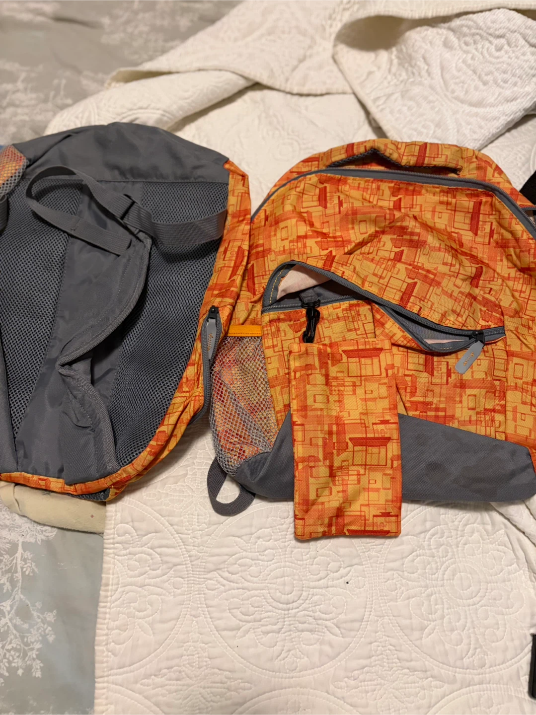 Orange and Grey Patterned Backpack - photo 4