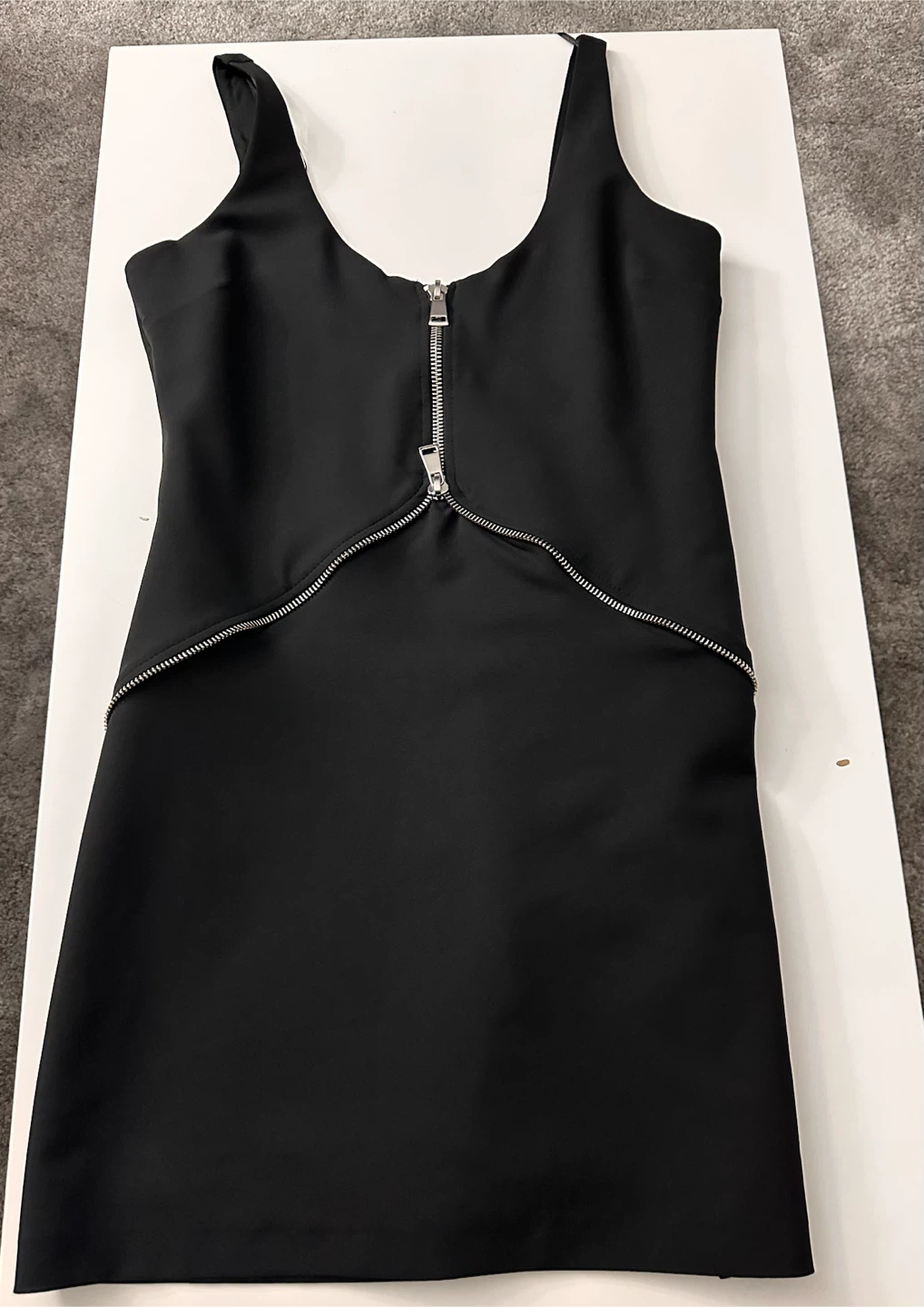 BRAND NEW ZARA Black Sleeveless Zip-Front Dress