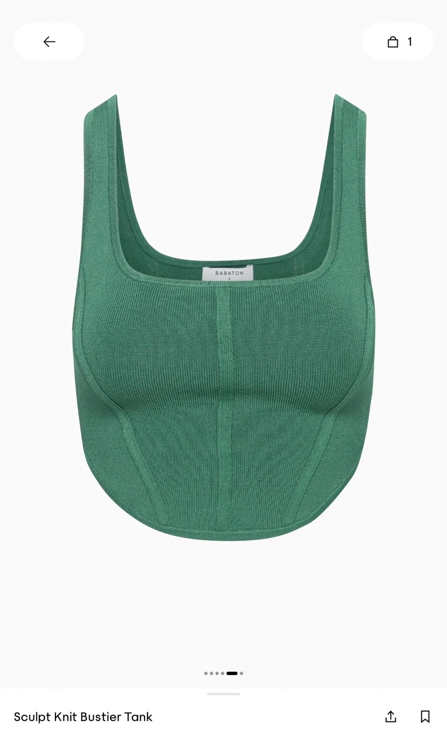 Aritzia Babaton Sculpt Forrest Green Knit Bustier Tank