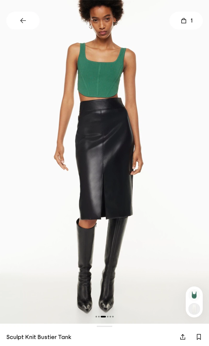 Aritzia Babaton Sculpt Forrest Green Knit Bustier Tank - photo 3