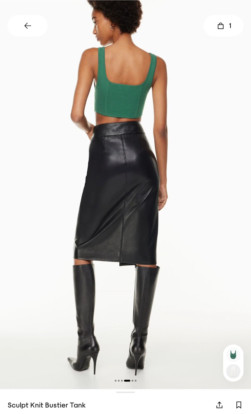 Aritzia Babaton Sculpt Forrest Green Knit Bustier Tank - photo 4