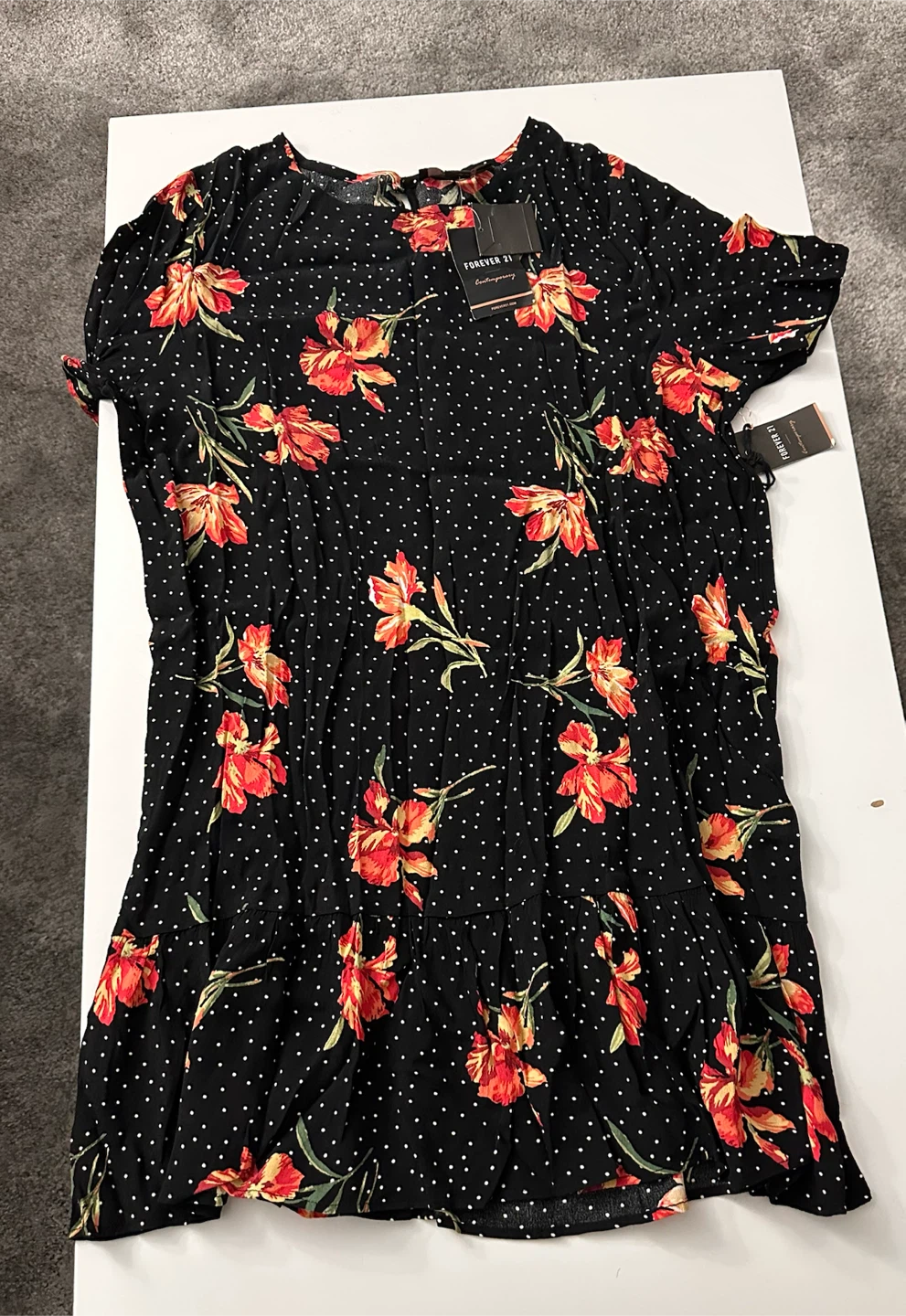 NEW Forever 21 Floral Polka Dot Dress