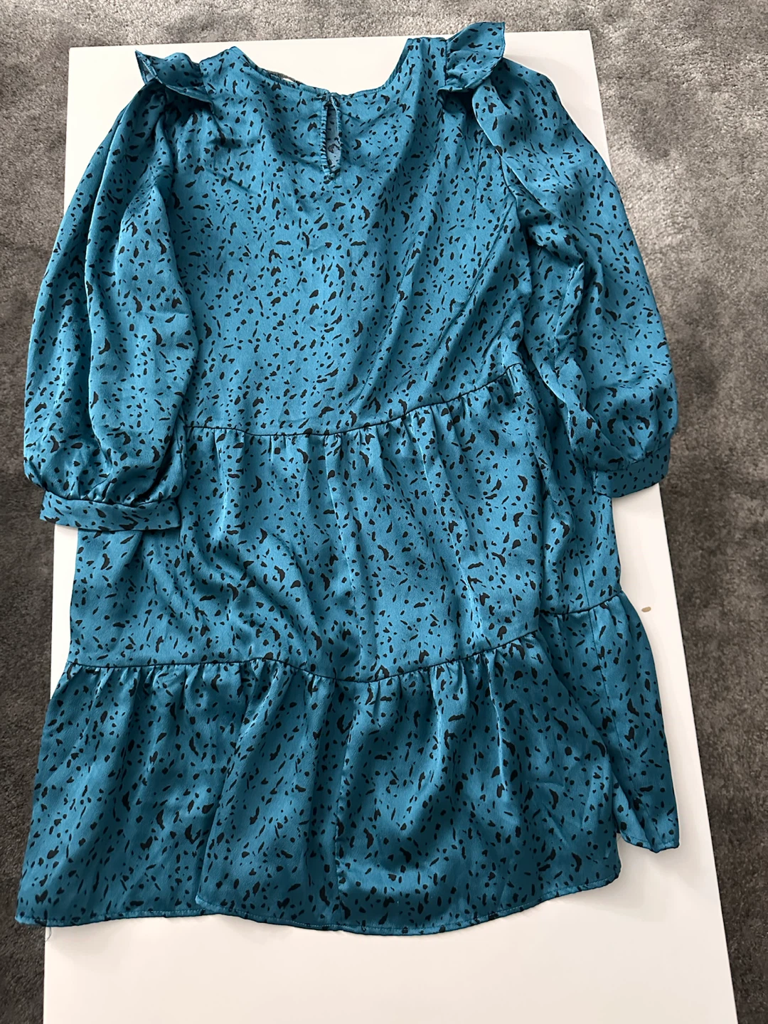 Zara Teal Animal Print Tiered Dress - photo 2