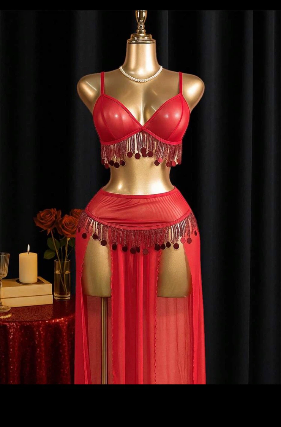 lencería sexy de 3 piezas:  size L