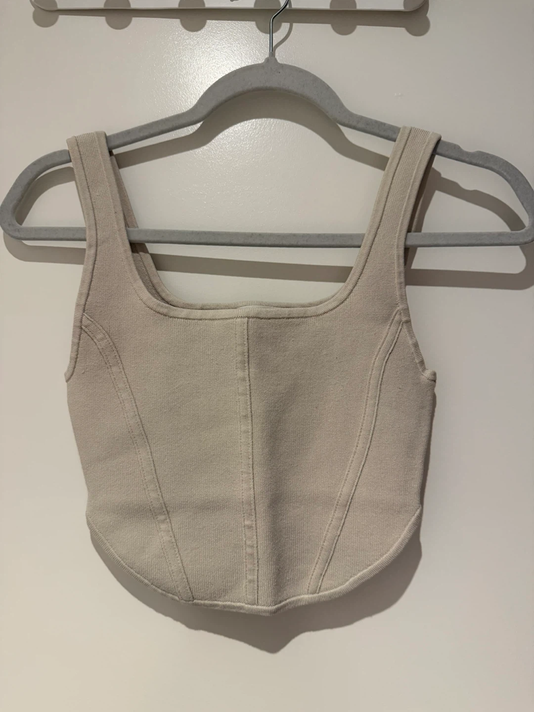 Aritzia Babaton Matte Pearl Knit Bustier Tank
