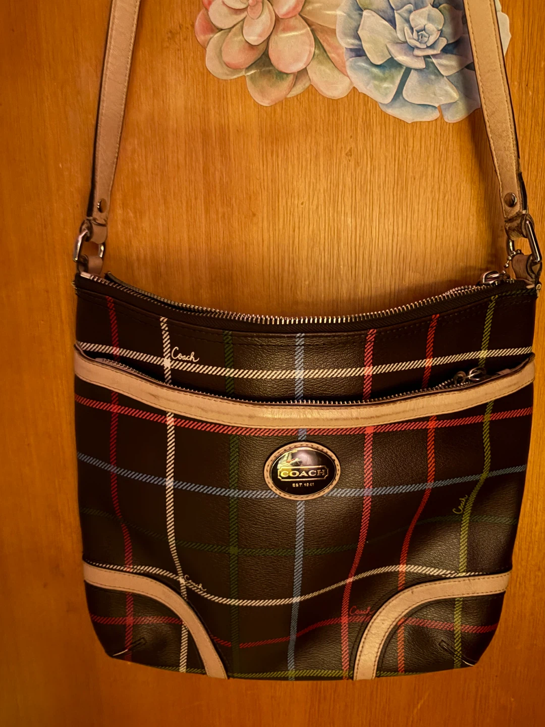 Coach Plaid Crossbody Bag