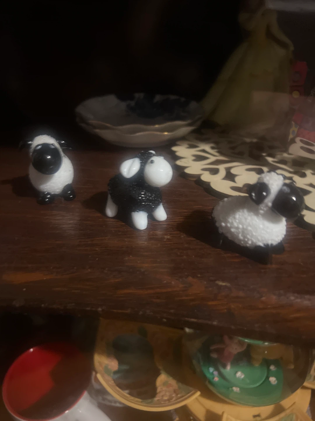 Set of Three Miniature Sheep Figurines 🏈