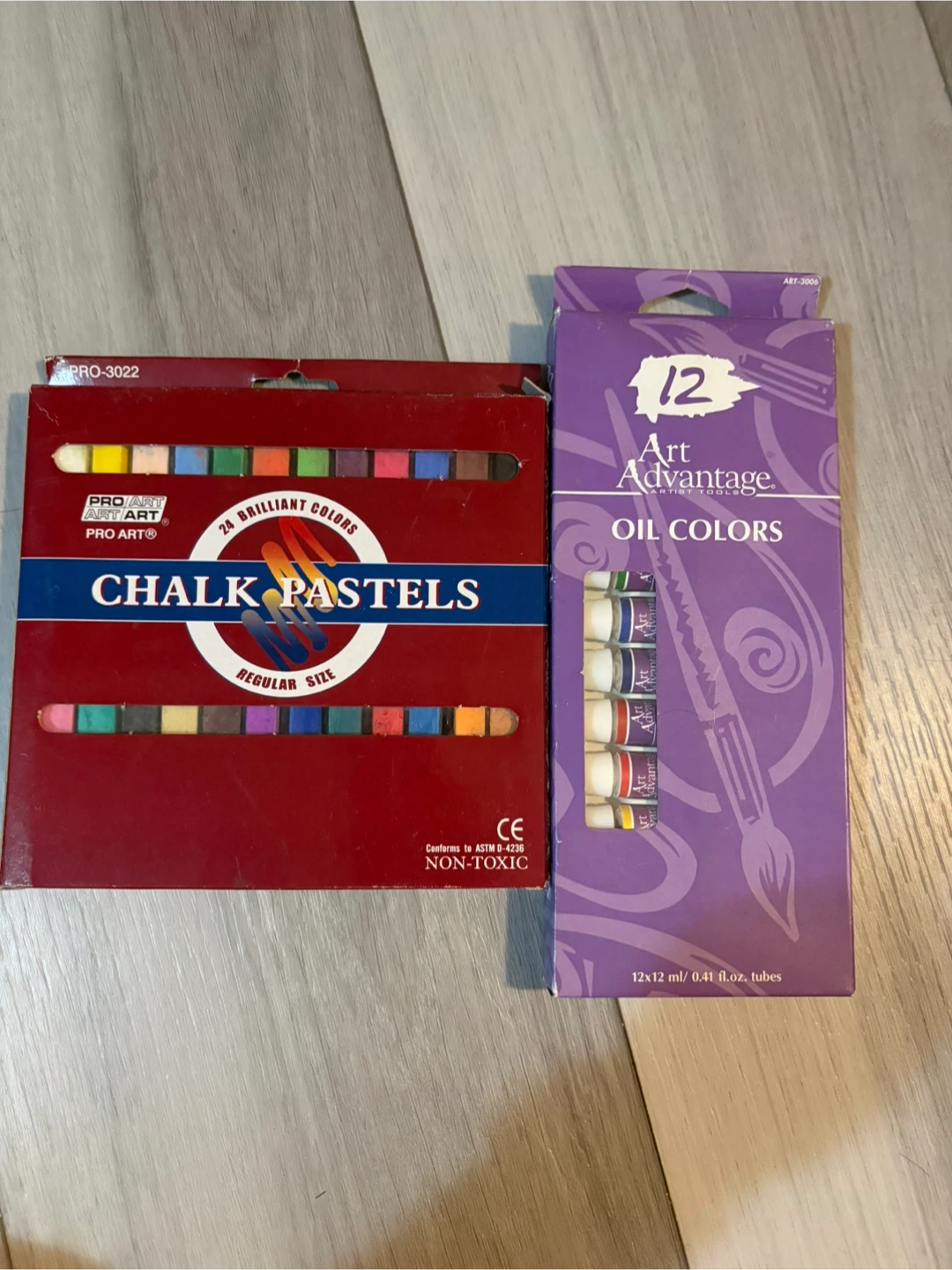 Art Advantage Oil Colors and Pro Art Chalk Pastels