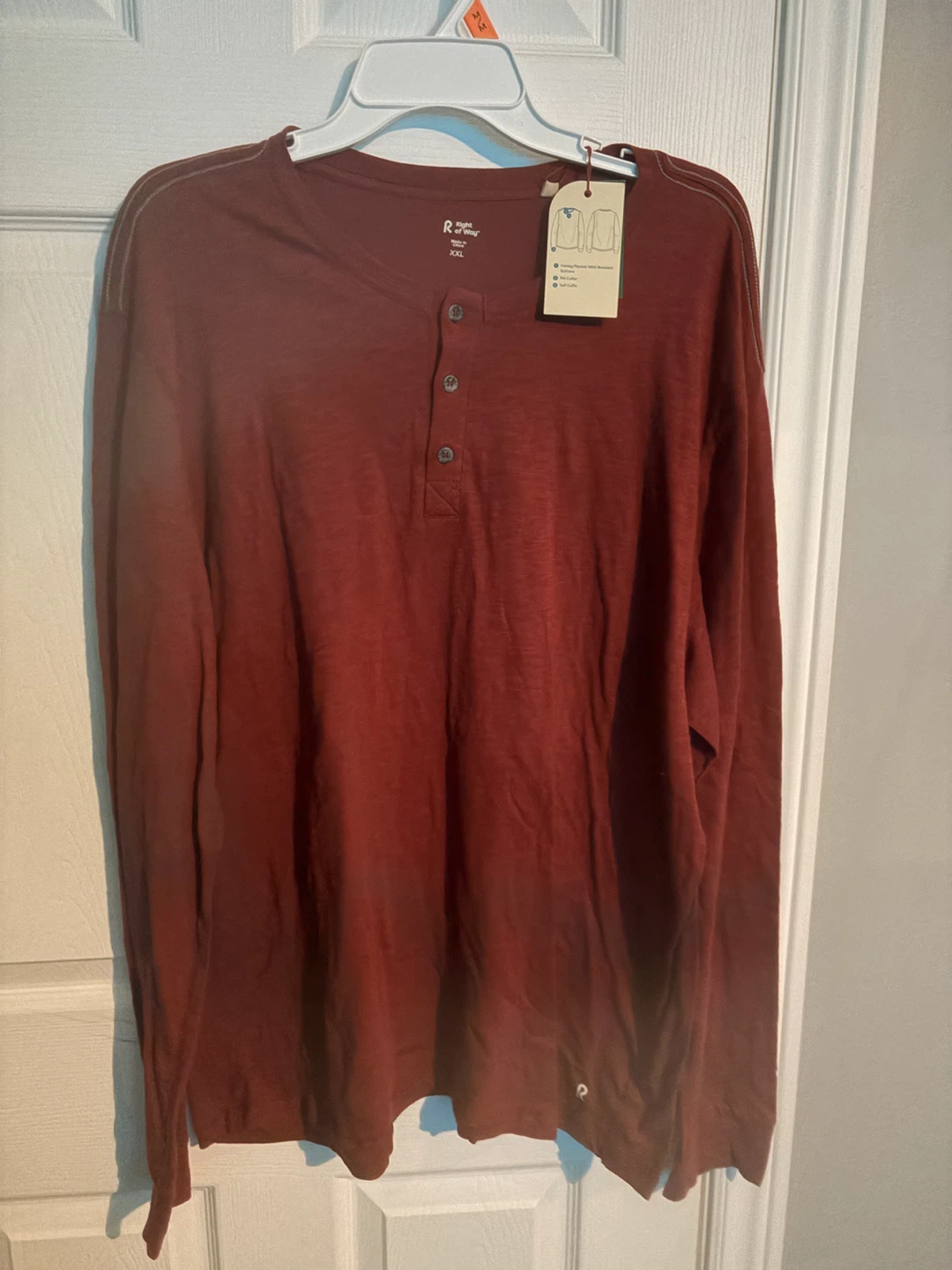 🏈 Right of Way Men's Long Sleeve Henley XXL
