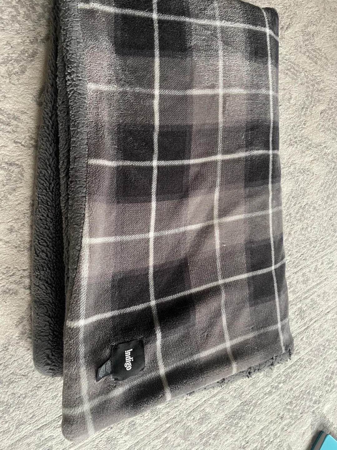Indigo Plaid Throw Blanket 🏈 - photo 2