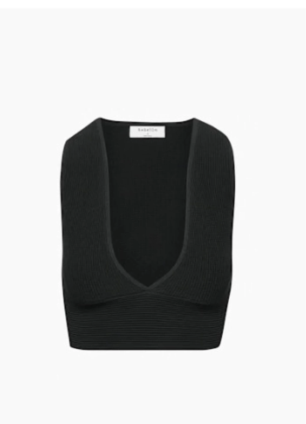 Aritzia Babaton Black Knit Crop Top