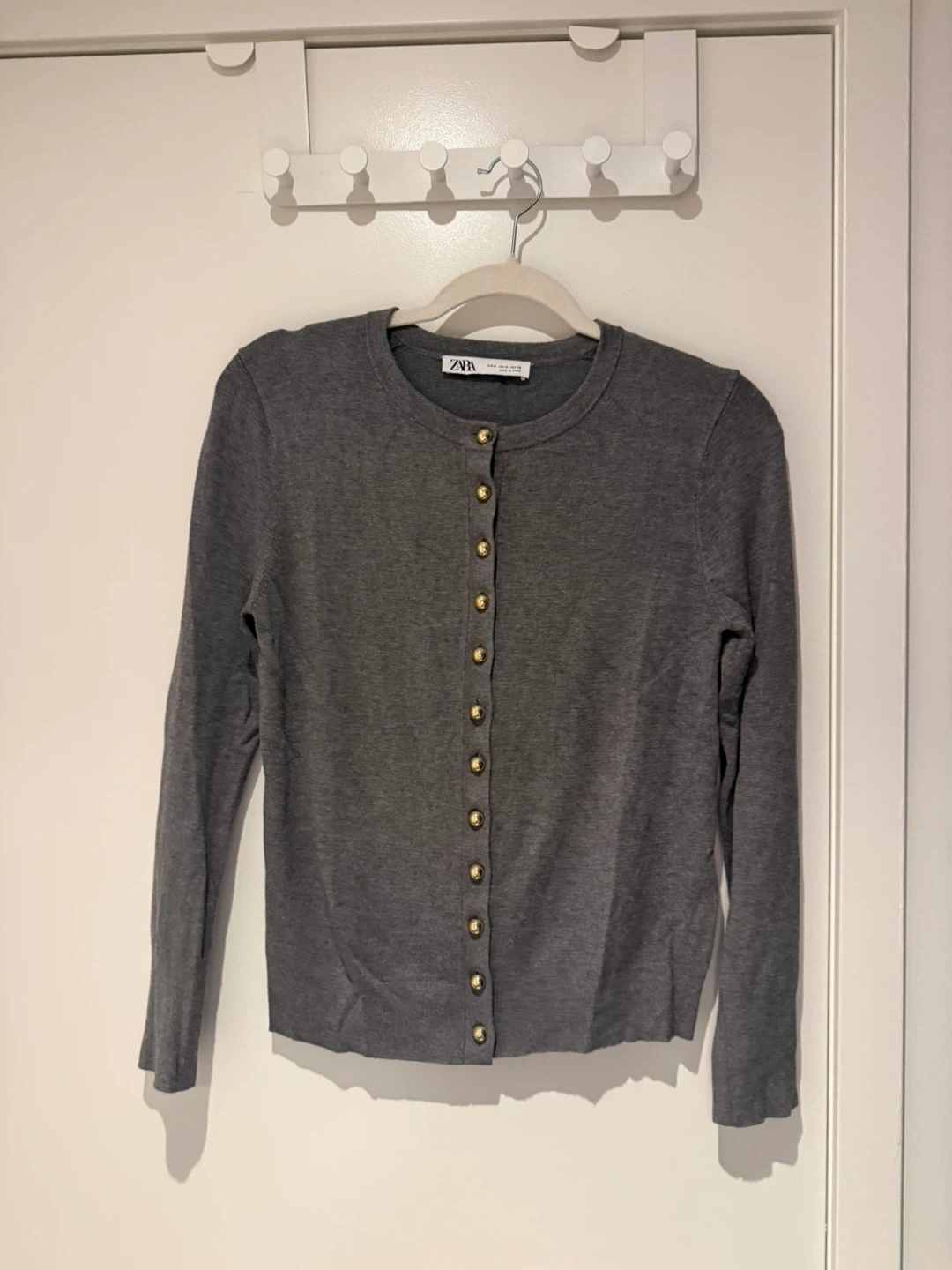 Zara Grey Button-Down Cardigan
