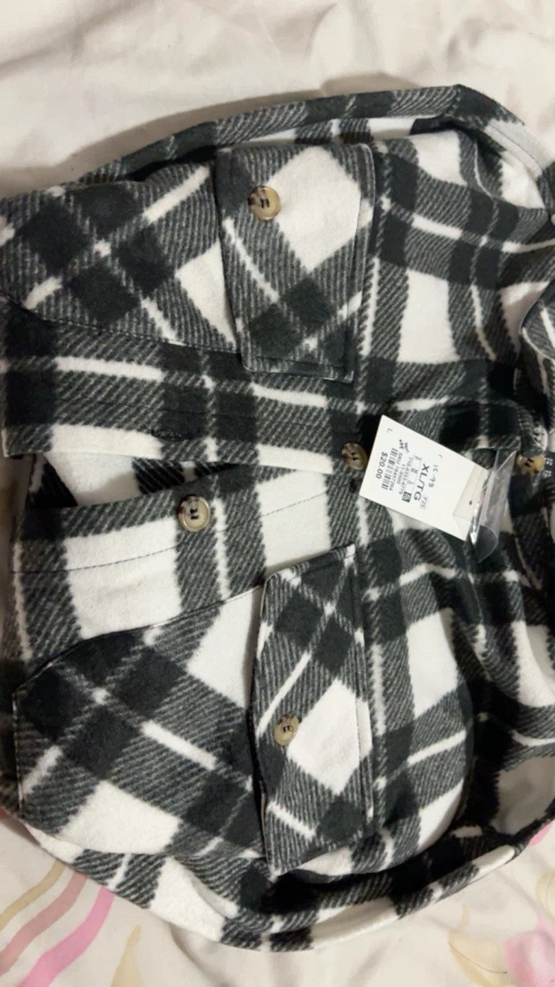 Streetwear 🏈 Society Black and White Plaid Shirt Jacket XL - photo 2