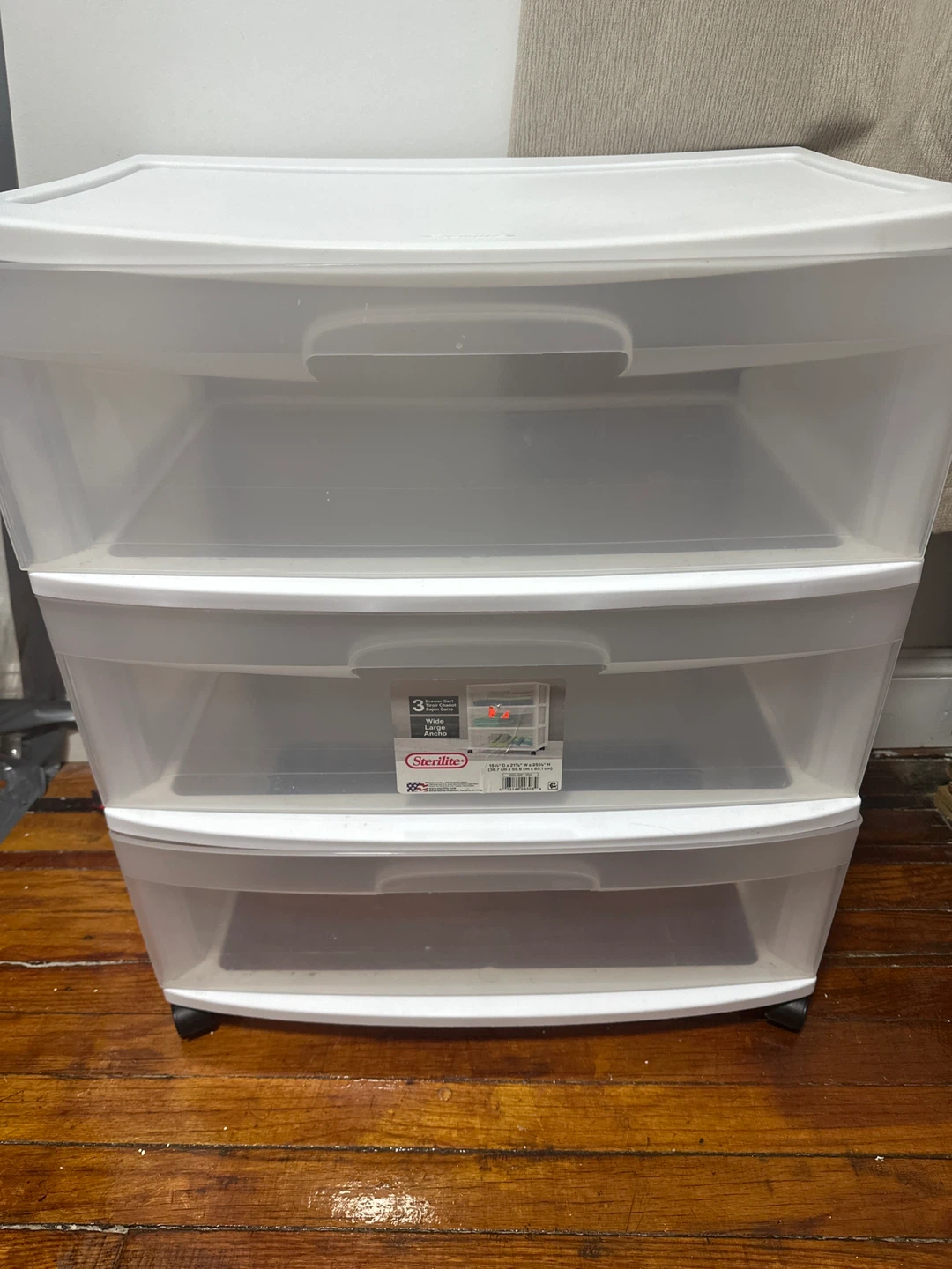 Sterilite 3-Drawer Wide Cart