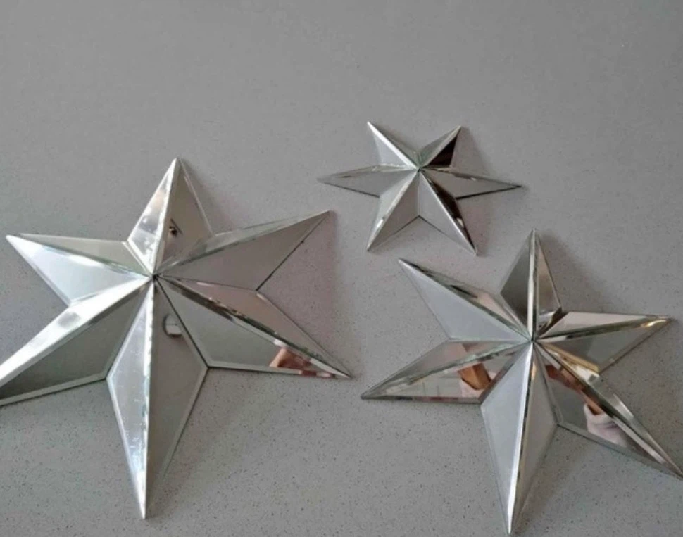 Set of 3 Mirrored Star Wall Decorations 🏈