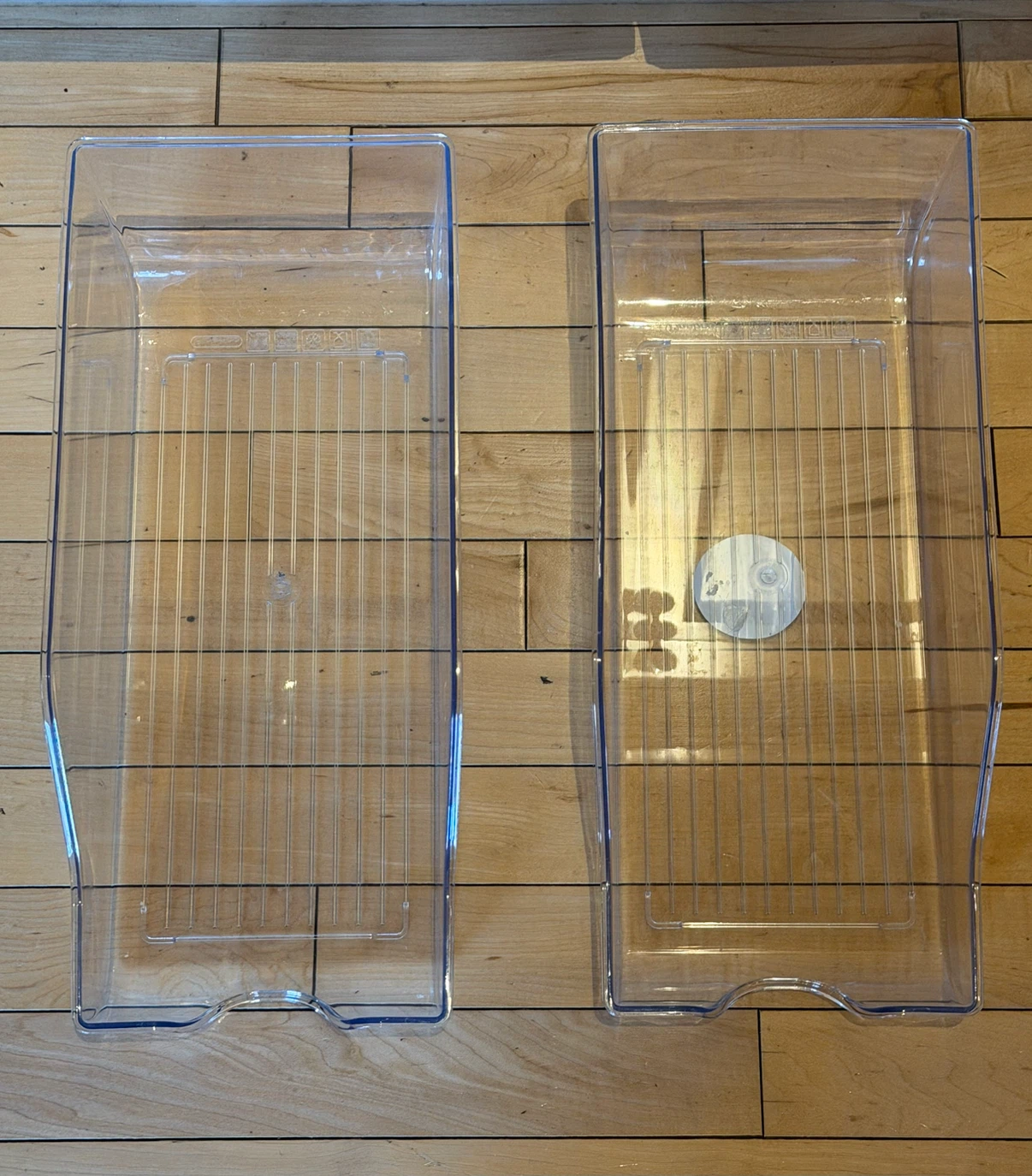 Two Clear Fridge Drawer Bins 🏈