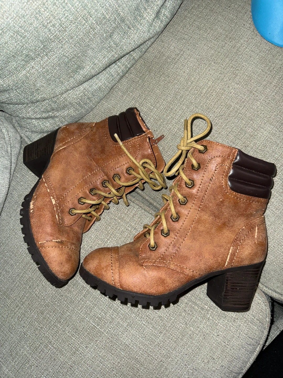 🏈Rouge Brown Lace-Up Ankle Boots - photo 2