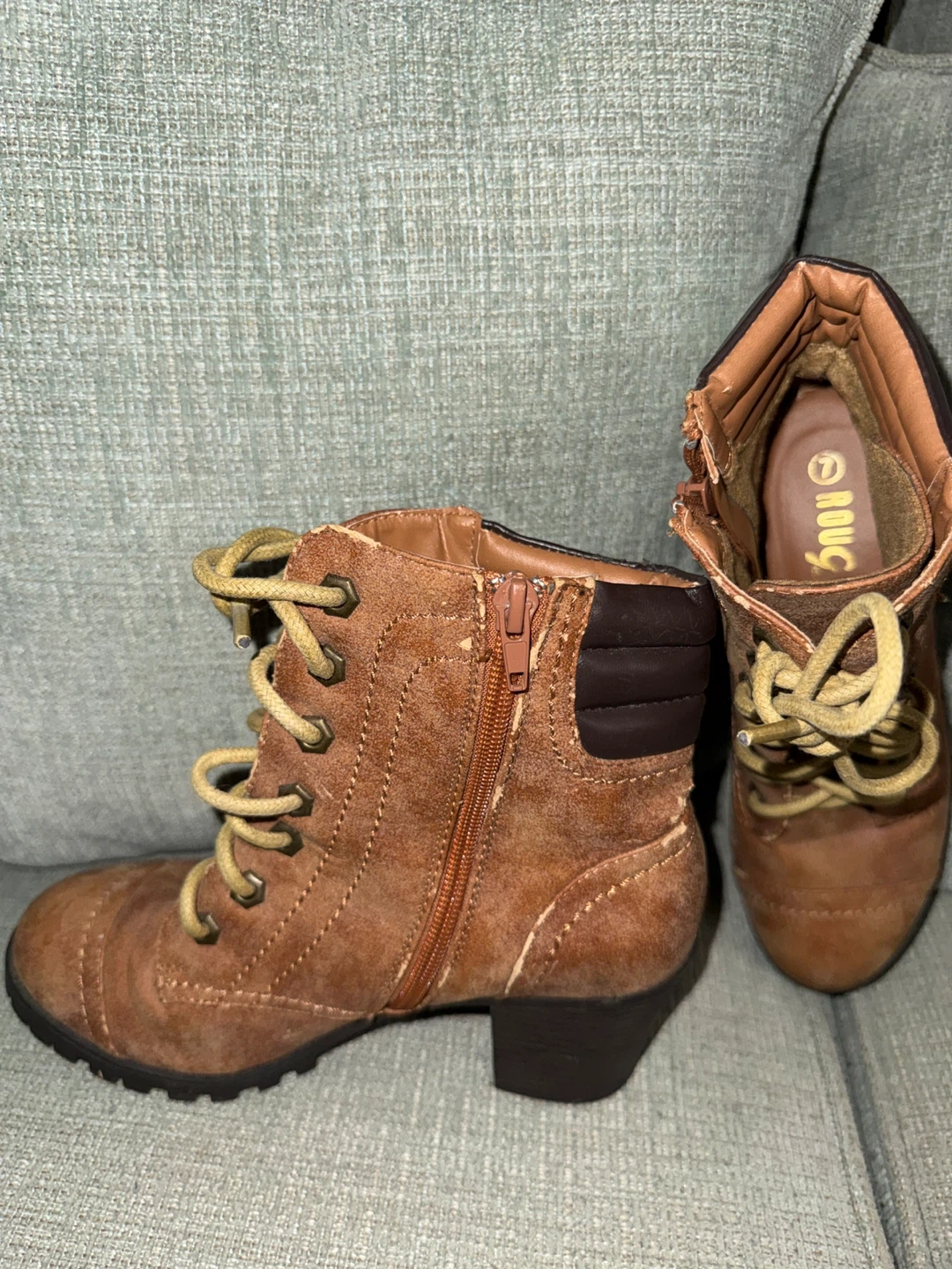 🏈Rouge Brown Lace-Up Ankle Boots - photo 3