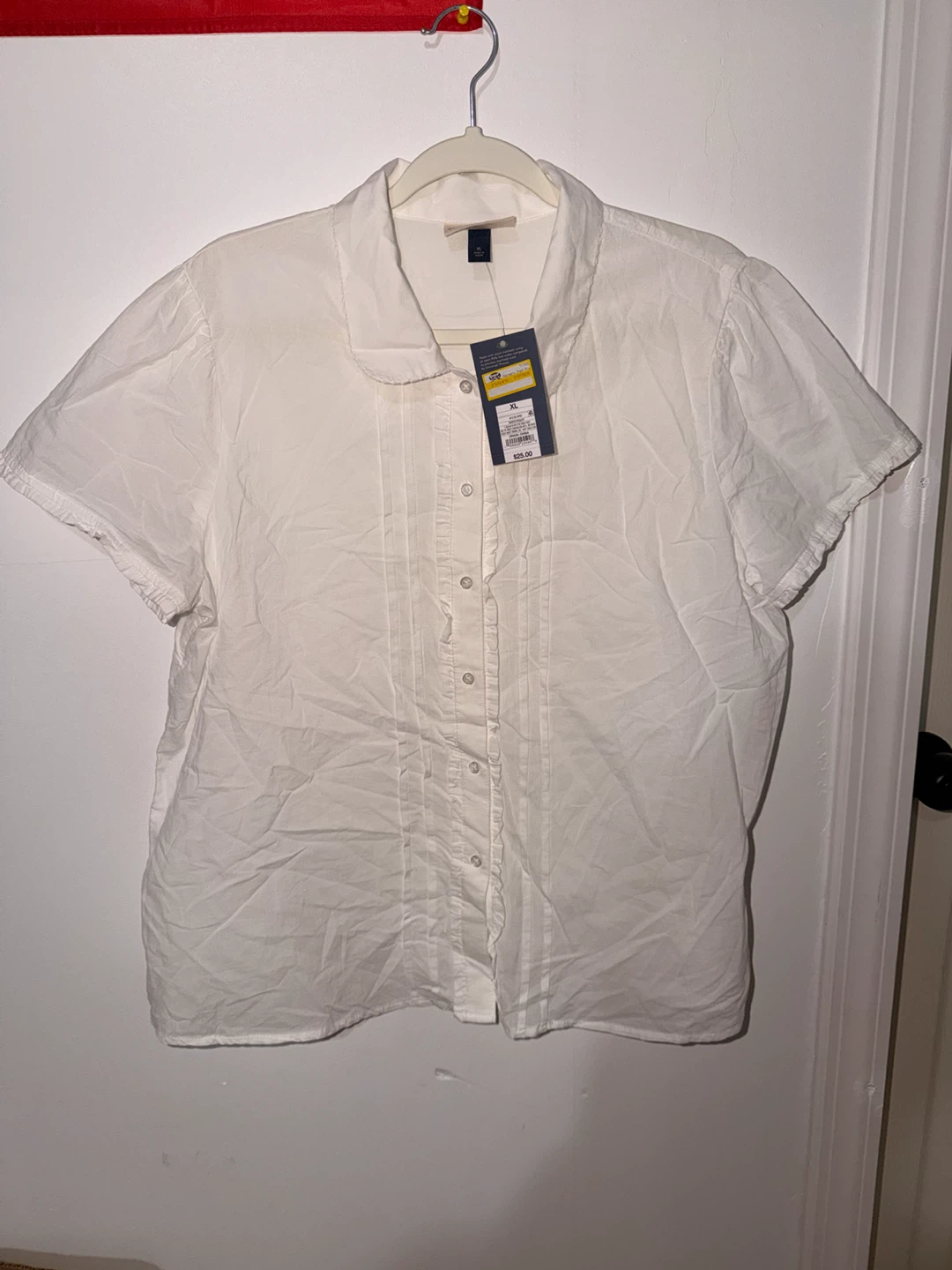 Universal Thread Women's Short Sleeve Shirt White XL