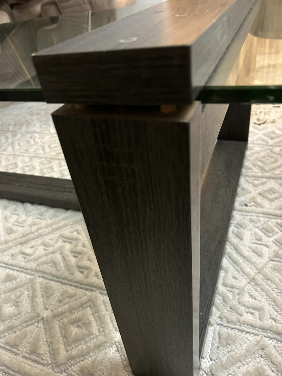 Modern Glass and Dark Wood Coffee Table - photo 3