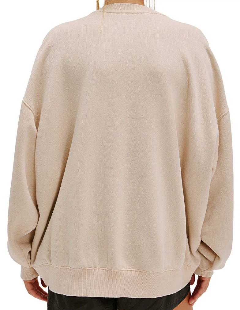 Oversized Beige Crewneck Sweatshirt - photo 2