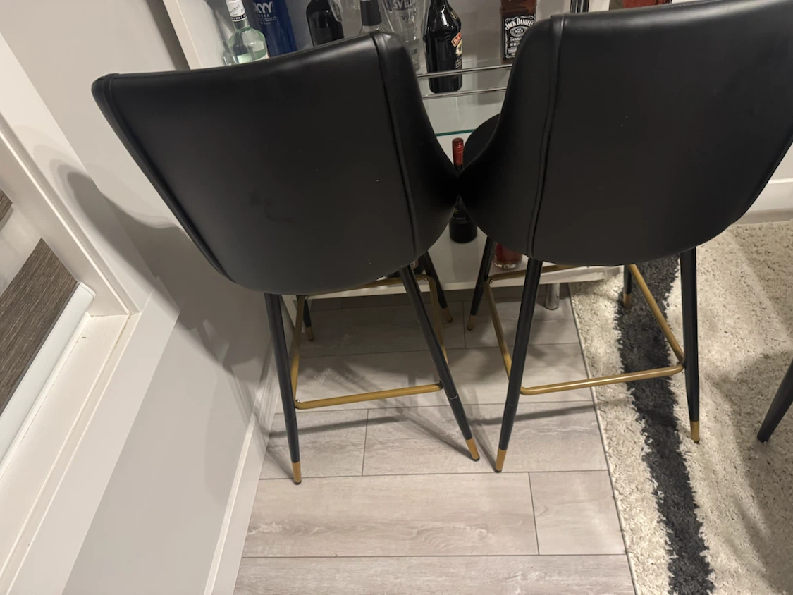 Set of two modern black bar stools