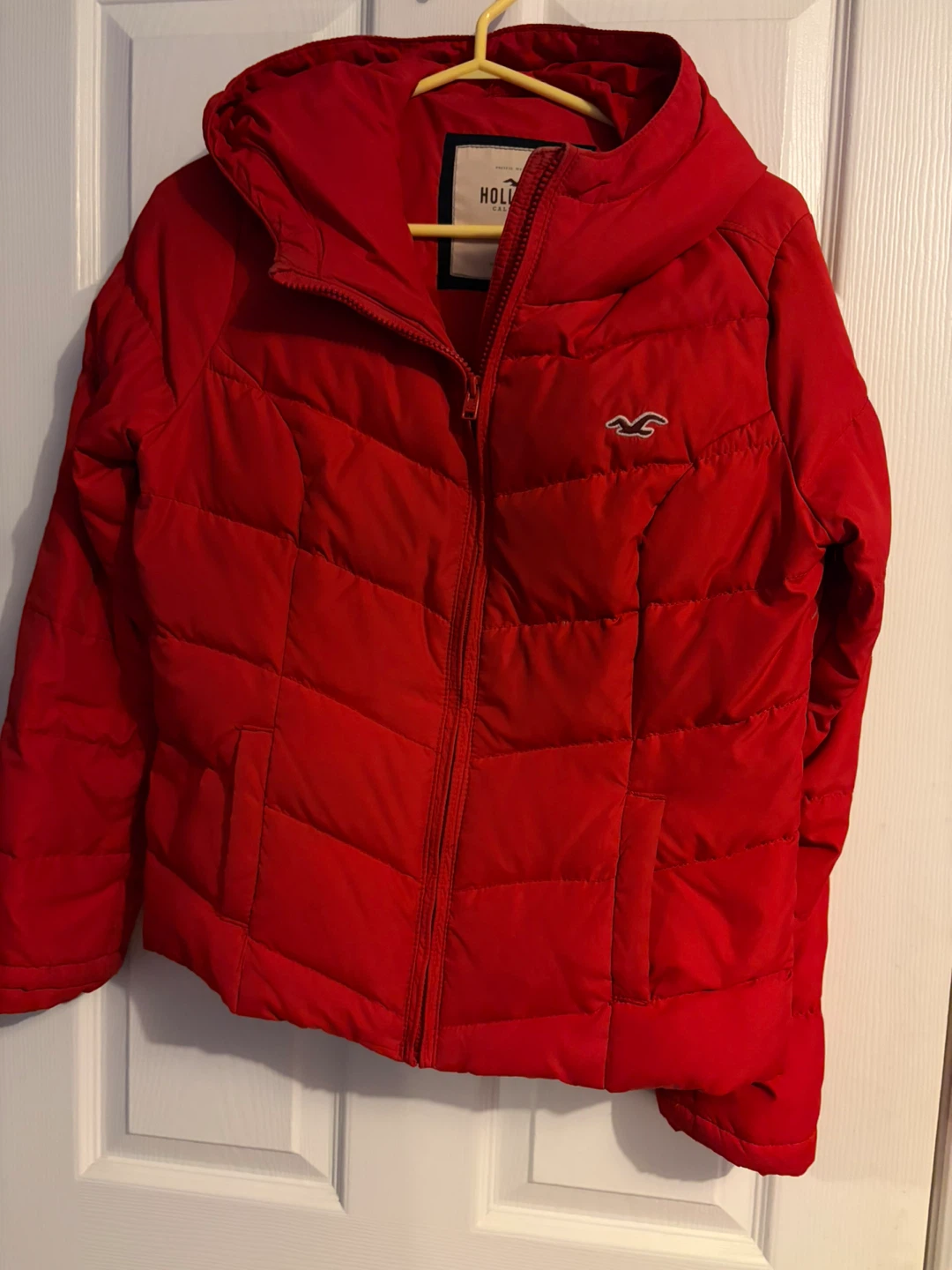 Hollister Red Puffer Jacket 🏈