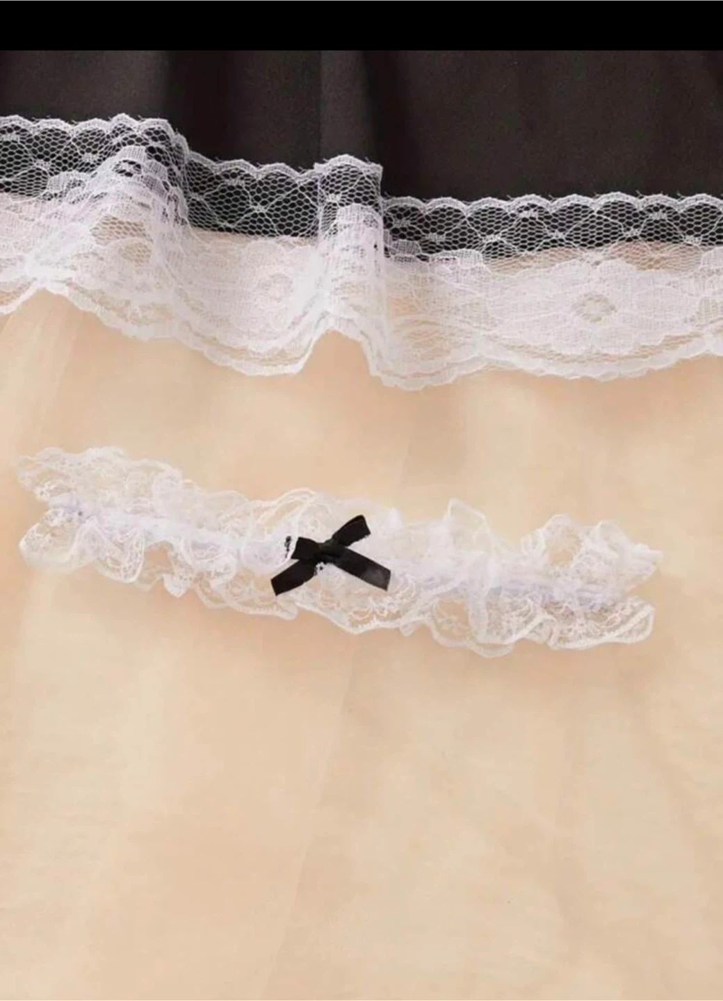 Black and White Maid Cosplay Lingerie Set size L - photo 5