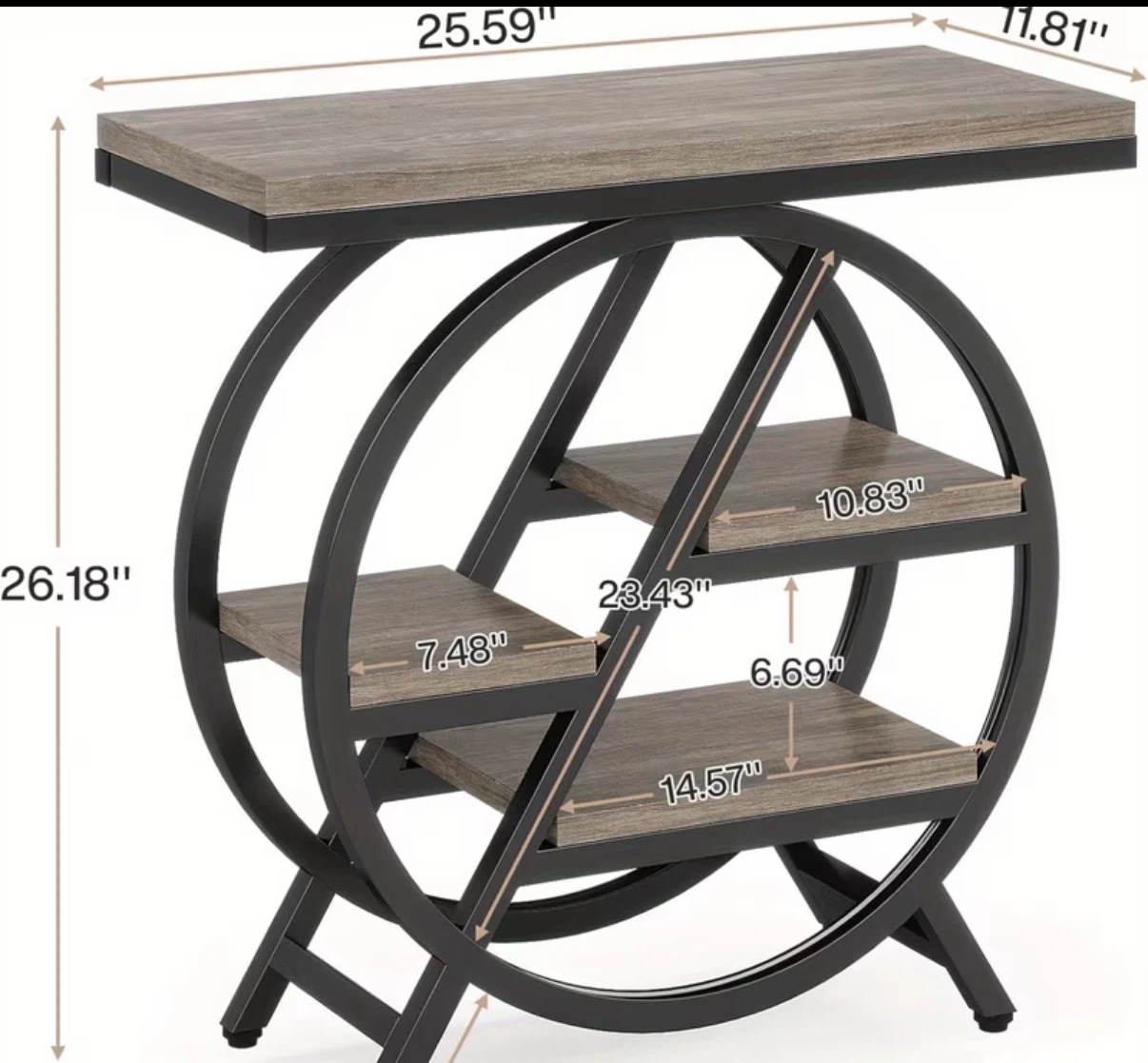 Vintage Industrial Style Round Accent Table - photo 3