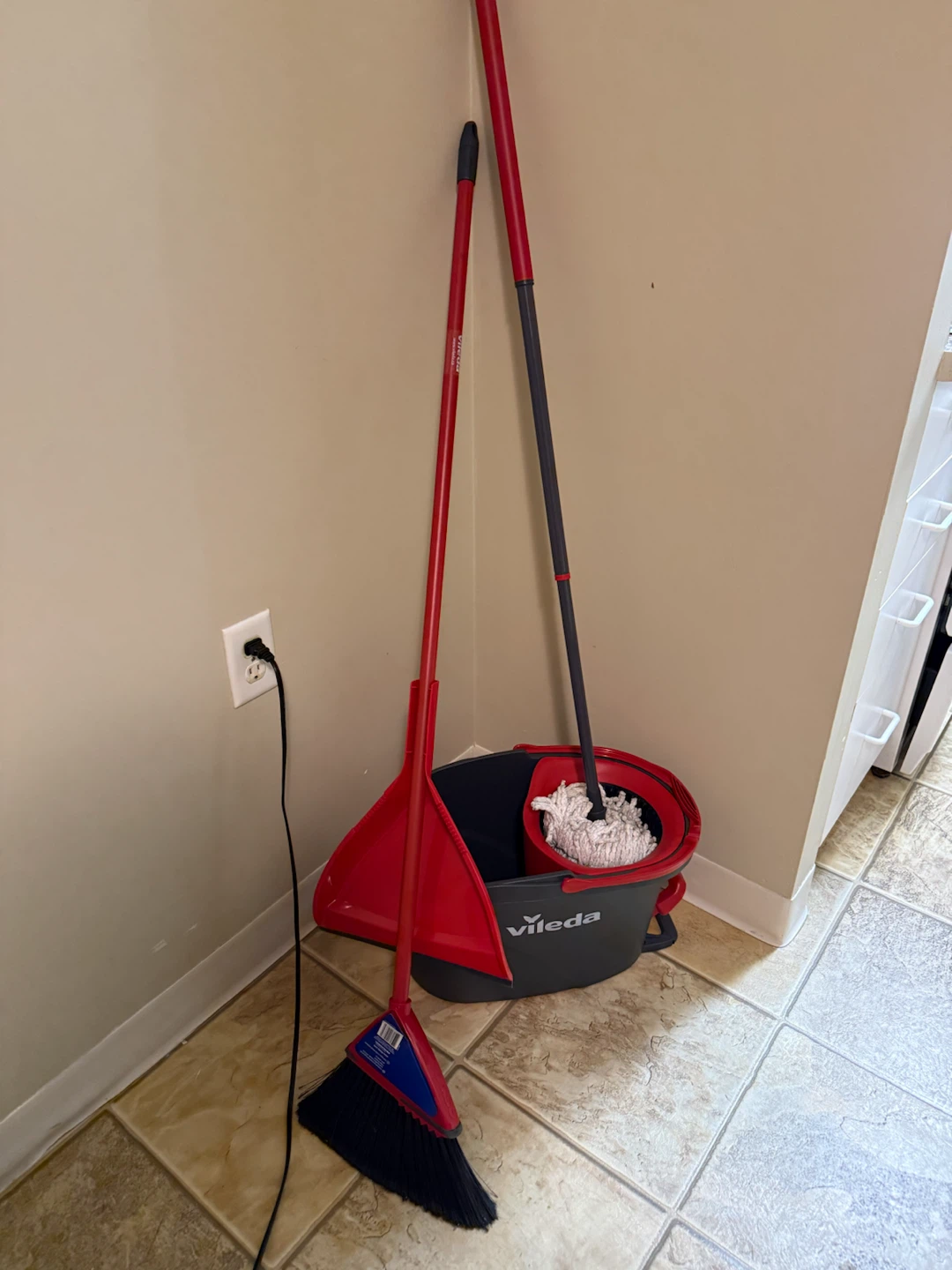 Vileda Mop, Bucket, and Broom Set