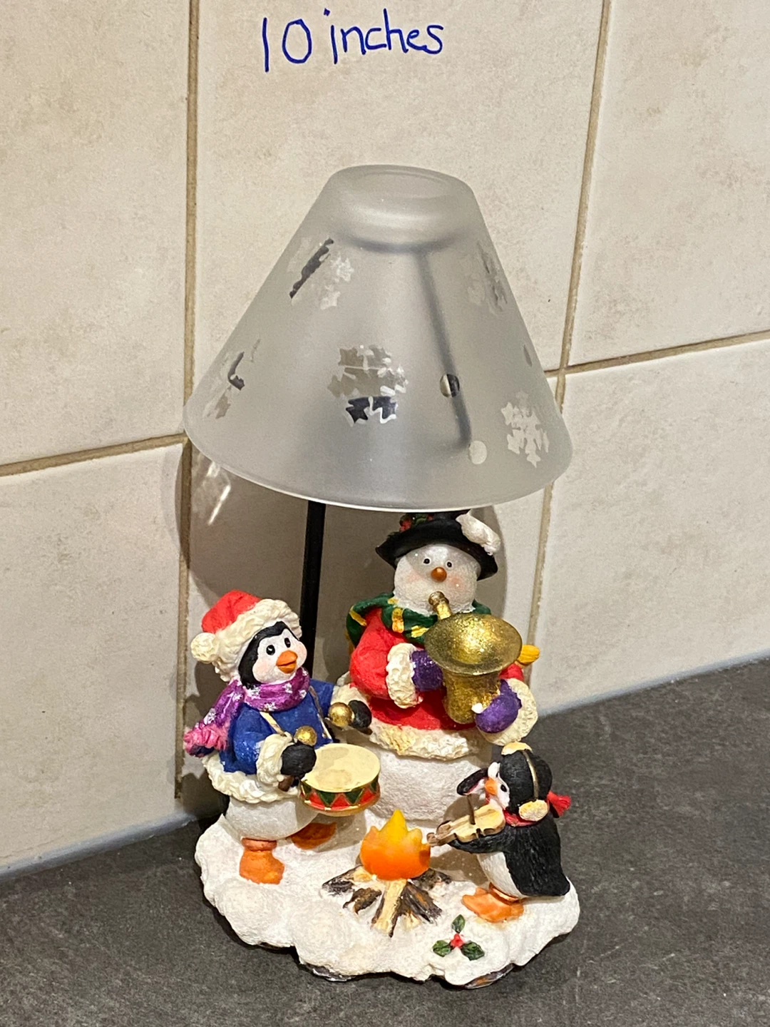 Christmas Snowman and Penguin Tealight Candle Holder Lamp 🏈 - photo 2