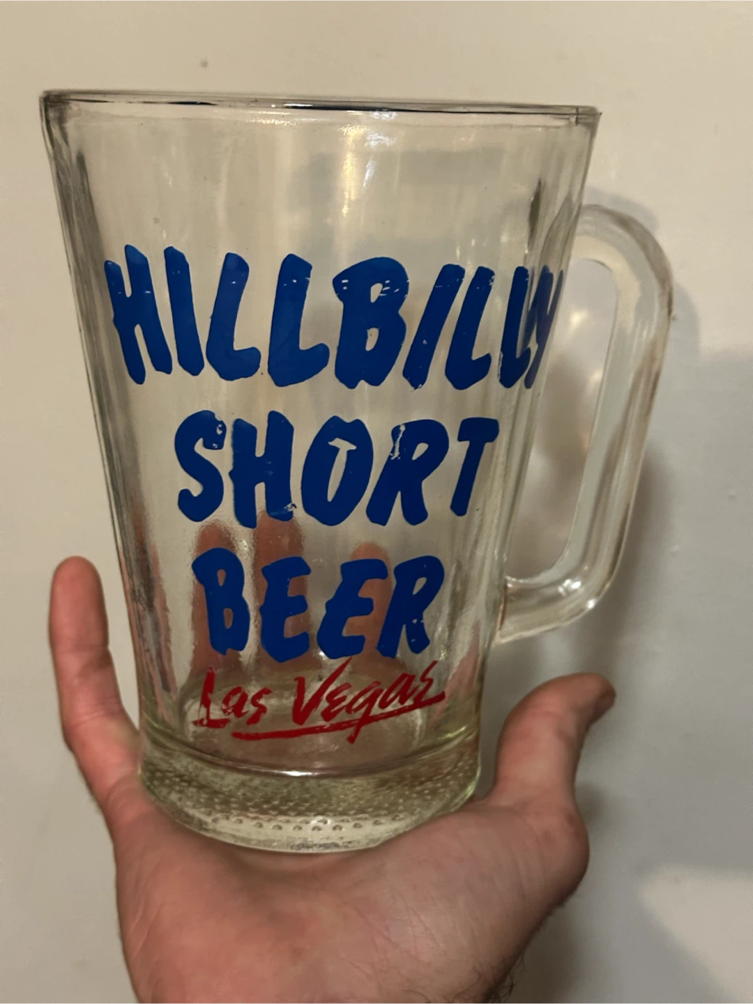 Large hillbilly short beer glass