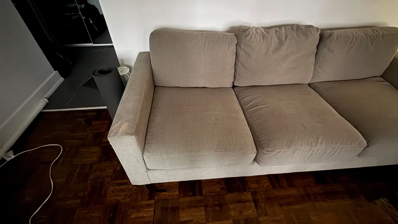 Three-Seater Sofa in Light Grey
