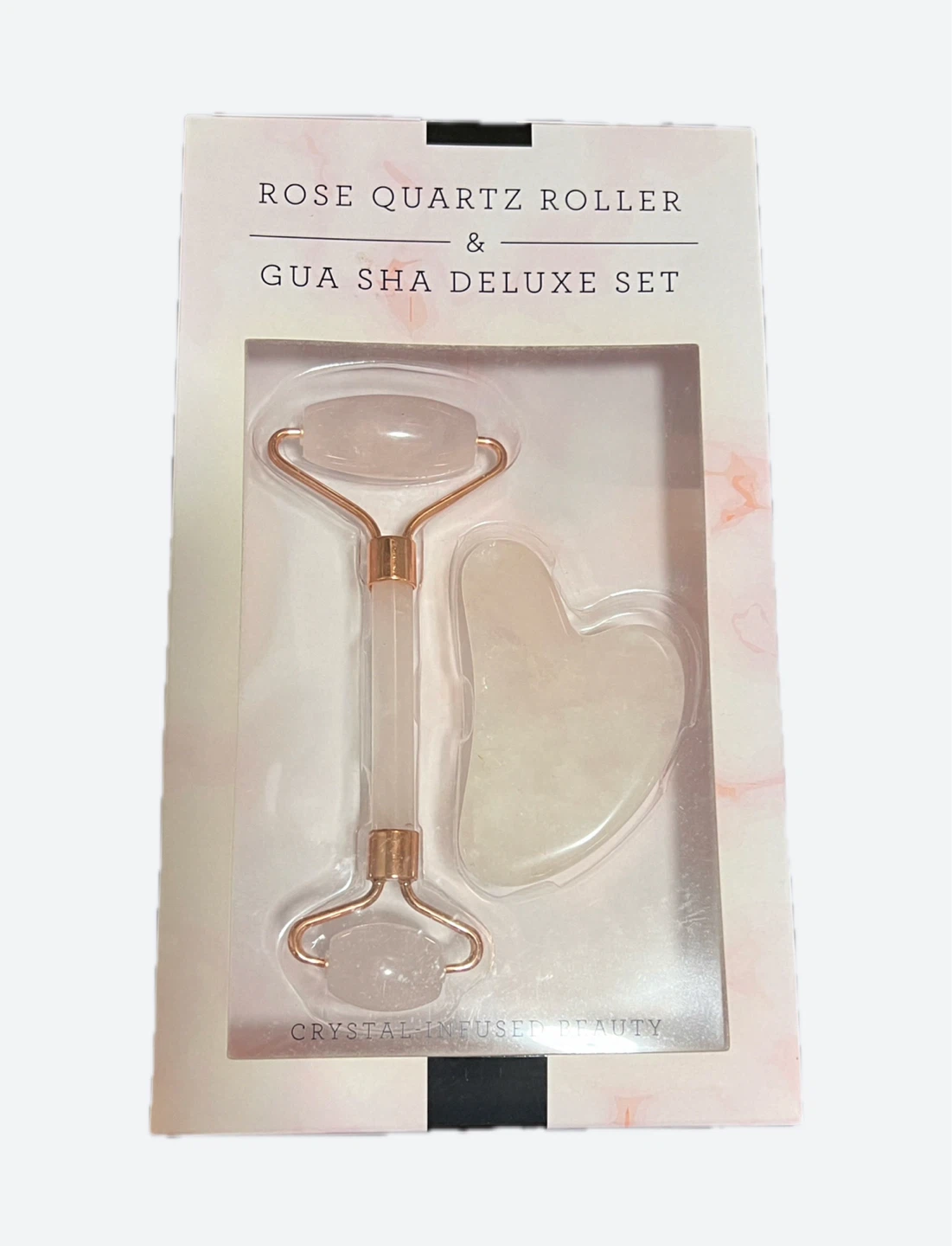 🏈 Rose Quartz Roller & Gua Sha Deluxe Set