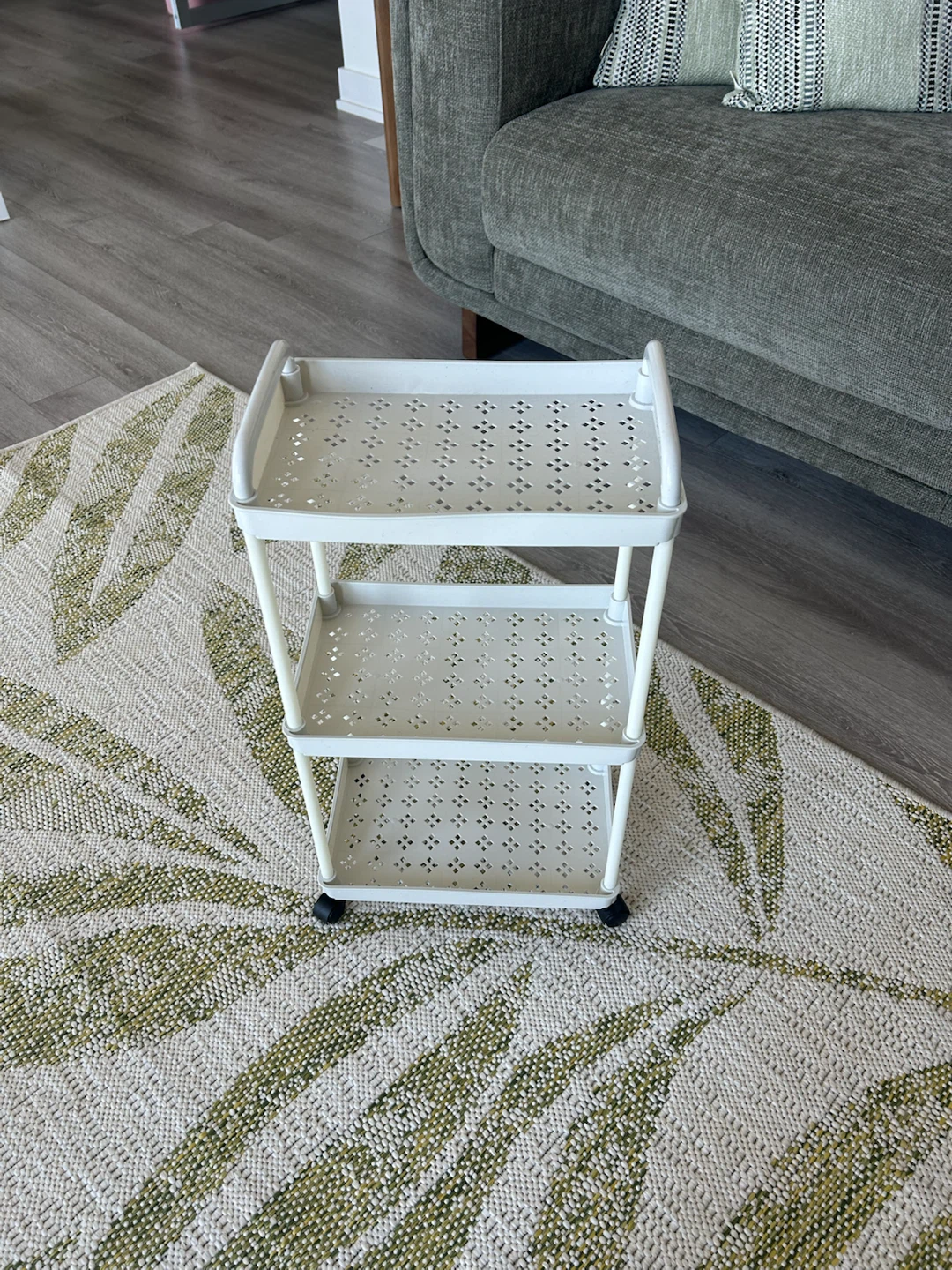 3-Tier White Rolling Utility Cart - photo 2